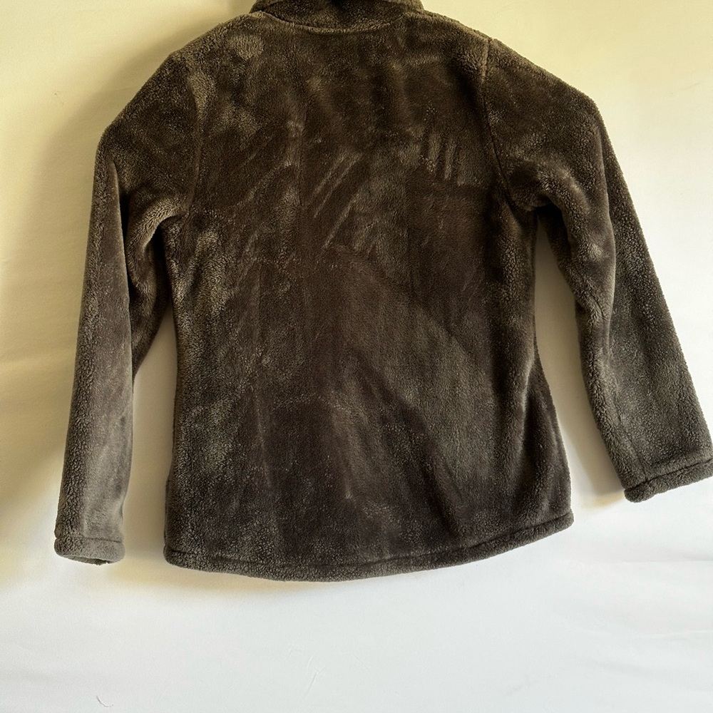 32Heat Jacket Dark Green Woman’s Full Zip Fleece Faux Fur - Picture 10 of 13